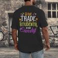 Will Trade Students For Candy Teacher Cute Halloween Costume Men's Back Print T-Shirt, funny design