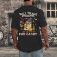 Will Trade Students For Candy Teacher Ghost Halloween Men's Back Print T-Shirt, funny design Will Trade Students For Candy Teacher Ghost Halloween Men's Back Print T-Shirt, funny design