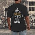 Which Witch Is Which Halloween Grammar Teacher Costume Men's Back Print T-Shirt, funny design