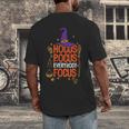 Witchy Halloween Hocus Pocus Everybody Focus Teacher Pumpkin Men's Back Print T-Shirt, funny design Witchy Halloween Hocus Pocus Everybody Focus Teacher Pumpkin Men's Back Print T-Shirt, funny design