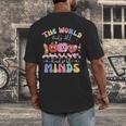 The World Needs All Kinds Of Minds Special Education Teacher Men's Back Print T-Shirt, funny design