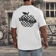 Back To School Checkered Apple Teacher Checkerboard Teacher For Men Women Girls Kids Men's Back Print T-Shirt, funny design