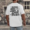 Blessed To Be A Catholic School Teacher Christian Teaching Men's Back Print T-Shirt, funny design Blessed To Be A Catholic School Teacher Christian Teaching Men's Back Print T-Shirt, funny design