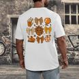 Coquette Teach Teacher Bows Thanksgiving Turkey Fall Autumn Men's Back Print T-Shirt, funny design