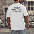 Easily Distracted By Rocks Rock Lover Geology Teacher Men's Back Print T-Shirt, funny design Easily Distracted By Rocks Rock Lover Geology Teacher Men's Back Print T-Shirt, funny design