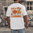 Fall In Love With Learning Thanksgiving Teacher Student Kids Men's Back Print T-Shirt, funny design Fall In Love With Learning Thanksgiving Teacher Student Kids Men's Back Print T-Shirt, funny design