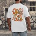 Fall In Love With Science Math Teacher Fall Thanksgiving Men's Back Print T-Shirt, funny design Fall In Love With Science Math Teacher Fall Thanksgiving Men's Back Print T-Shirt, funny design