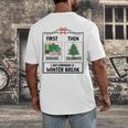 First Educate Then Celebrate Christmas Teacher Winter Break Men's Back Print T-Shirt, funny design