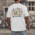 First Grade Teacher Wildflower Back To School Floral Outfits Men's Back Print T-Shirt, funny design First Grade Teacher Wildflower Back To School Floral Outfits Men's Back Print T-Shirt, funny design