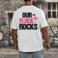 Our Flock Rocks Flamingo Mother's Day Teacher Men's Back Print T-Shirt, funny design
