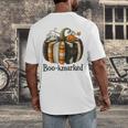 Fun Fall Book Lover Cute Teacher Student Halloween Men's Back Print T-Shirt, funny design