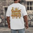 Groovy Coffee Teach Repeat Retro Teacher Men's Back Print T-Shirt, funny design