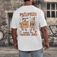 Groovy Pumpkin Spice Makes Teacher Nice Fall Thanksgiving Men's Back Print T-Shirt, funny design Groovy Pumpkin Spice Makes Teacher Nice Fall Thanksgiving Men's Back Print T-Shirt, funny design