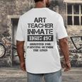 Halloween Art Teacher Prisoner Costume Men's Back Print T-Shirt, funny design