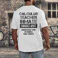 Halloween Calculus Teacher Prisoner Costume Men's Back Print T-Shirt, funny design