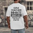 Halloween Gym Teacher Prisoner Costume Men's Back Print T-Shirt, funny design