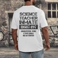 Halloween Science Teacher Prisoner Costume Men's Back Print T-Shirt, funny design Halloween Science Teacher Prisoner Costume Men's Back Print T-Shirt, funny design
