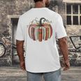 Halloween Teacher Librarians Fall Book Pumpkin Retro Reading Men's Back Print T-Shirt, funny design