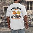 Halloween Teacher I Teach The Cutest Pumpkins In The Patch Men's Back Print T-Shirt, funny design Halloween Teacher I Teach The Cutest Pumpkins In The Patch Men's Back Print T-Shirt, funny design