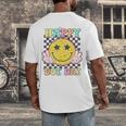 Happy Dot Day Hippie Flowers Smile Face Groovy Teacher Kids Men's Back Print T-Shirt, funny design