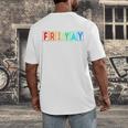 Happy Fri Yay Teacher Friday Men's Back Print T-Shirt, funny design