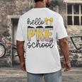 Hello Pre-K Preschool Back To School First Day Teacher Kids Men's Back Print T-Shirt, funny design Hello Pre-K Preschool Back To School First Day Teacher Kids Men's Back Print T-Shirt, funny design