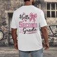 Hello Second Grade First Day Of School Coquette Teacher Girl Men's Back Print T-Shirt, funny design Hello Second Grade First Day Of School Coquette Teacher Girl Men's Back Print T-Shirt, funny design