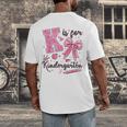 K Is For Kindergarten Teacher Coquette Bow Back To School Men's Back Print T-Shirt, funny design K Is For Kindergarten Teacher Coquette Bow Back To School Men's Back Print T-Shirt, funny design