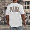 Leopard Paraprofessional Back To School Para Squad Teacher Men's Back Print T-Shirt, funny design Leopard Paraprofessional Back To School Para Squad Teacher Men's Back Print T-Shirt, funny design