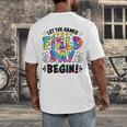 Let The Games Field Day Begin Tie Dye Adults Teacher Kids Men's Back Print T-Shirt, funny design