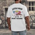 Little Miss Music Teacher Music Teacher Team Men's Back Print T-Shirt, funny design