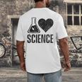 I Love Science Lover Teacher Scientist Sciences Men's Back Print T-Shirt, funny design