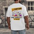 Mad Scientist Halloween Costume Science Teacher Men's Back Print T-Shirt, funny design