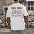 Retro Trick Or Treat Halloween Special Education Teacher Men's Back Print T-Shirt, funny design