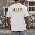 Steam Teacher Science Tech Engineering Arts Maker Men's Back Print T-Shirt, funny design