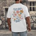 Teach Them Love Them Watch Them Grow Retro Teacher Floral Men's Back Print T-Shirt, funny design