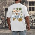 Teacher Inspire Love Men's Back Print T-Shirt, funny design Teacher Inspire Love Men's Back Print T-Shirt, funny design