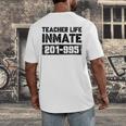 Teacher Life Jail Inmate Prisoner Halloween Costume Men's Back Print T-Shirt, funny design Teacher Life Jail Inmate Prisoner Halloween Costume Men's Back Print T-Shirt, funny design