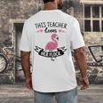 This Teacher Loves Her Flock Cute Flamingo Teacher Men's Back Print T-Shirt, funny design