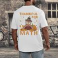 Thankful Math Turkey Teacher Happy Thanksgiving Men's Back Print T-Shirt, funny design