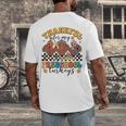Thankful For My Preschool Turkeys Thanksgiving Teacher Fall Men's Back Print T-Shirt, funny design