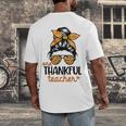 Thanksgiving Shirt Teacher Women Messy Bun Thankful Teacher Men's Back Print T-Shirt, funny design Thanksgiving Shirt Teacher Women Messy Bun Thankful Teacher Men's Back Print T-Shirt, funny design