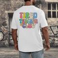 Tired Teachers Club Groovy Teachers Back To School Men's Back Print T-Shirt, funny design