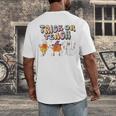 Trick Or Teach Candy Corn Pumpkin Ghost Teacher Men's Back Print T-Shirt, funny design