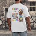 Turkey Thanksgiving Art Teacher Costume Tee For Artists Men's Back Print T-Shirt, funny design