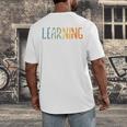 Vintage Play Is Learning Back To School Toddler Teacher Men's Back Print T-Shirt, funny design Vintage Play Is Learning Back To School Toddler Teacher Men's Back Print T-Shirt, funny design