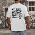Weird Teachers Build Character School Pun Men's Back Print T-Shirt, funny design Weird Teachers Build Character School Pun Men's Back Print T-Shirt, funny design