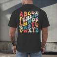Alphabet Hi Back To School ABC Pre K Kindergarten Teacher Men's Back Print T-Shirt, gift for family, gift for coworker Alphabet Hi Back To School ABC Pre K Kindergarten Teacher Men's Back Print T-Shirt, gift for family, gift for coworker