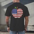 American Flag Teachers Students Apple 4th Of July Vintage Men's Back Print T-Shirt, gift for family, gift for coworker American Flag Teachers Students Apple 4th Of July Vintage Men's Back Print T-Shirt, gift for family, gift for coworker