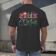 ASL Christmas Buffalo Plaid Teacher American Sign Language Men's Back Print T-Shirt, gift for family, gift for coworker